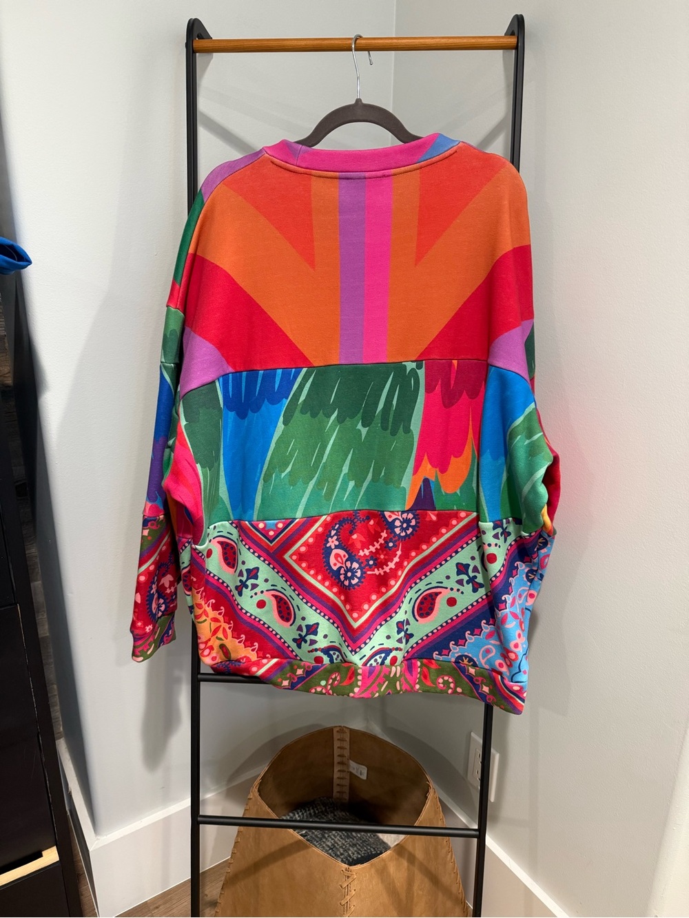 FARM Rio Multicolor Oversized Sweatshirt — Pink, Orange, Purple, Green, Blue - Picture 3 of 5